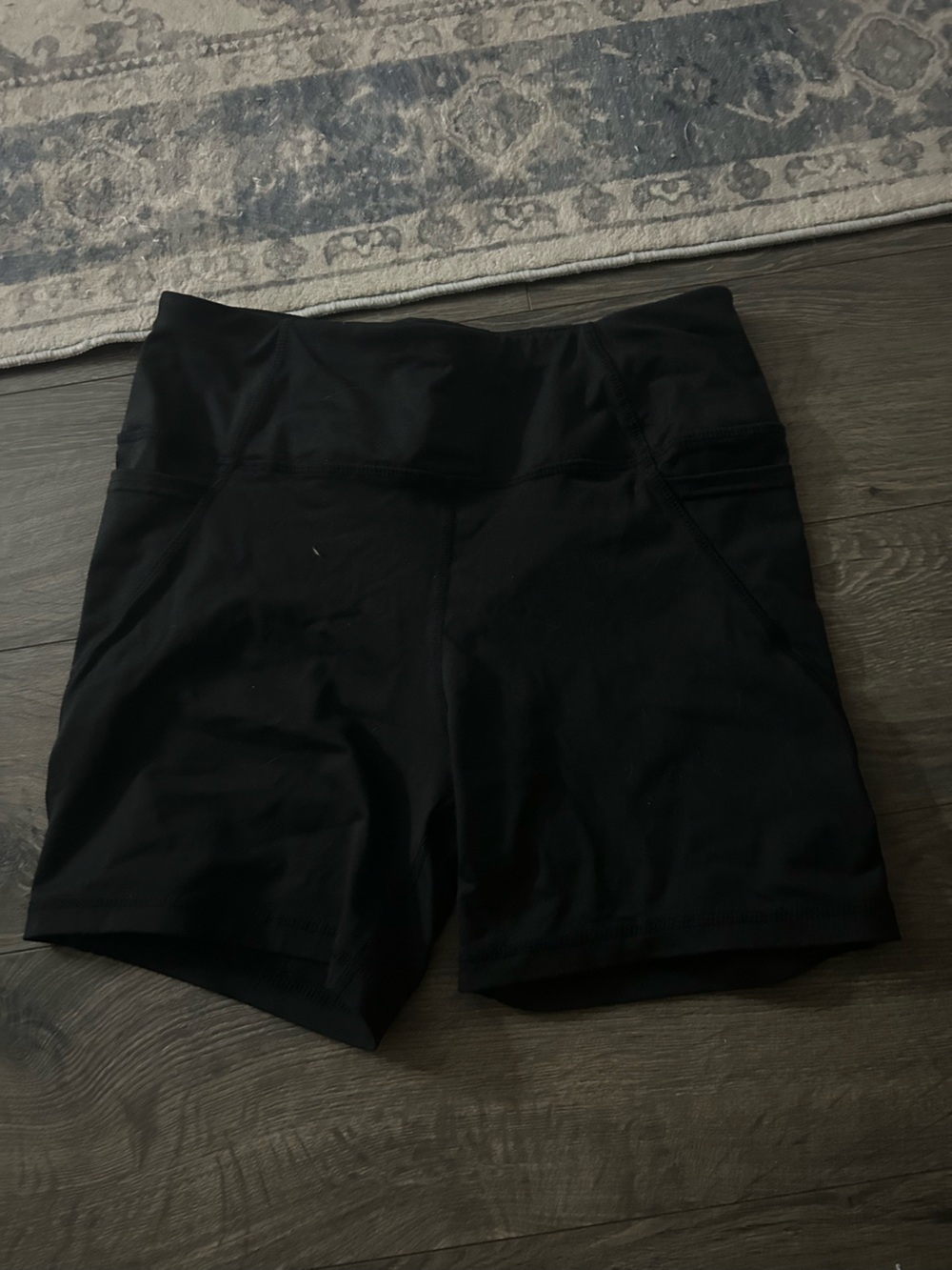 Athletic Works Black High-Waist Bike Shorts